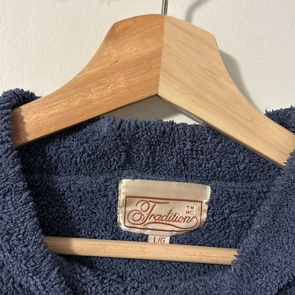 Blue knit half turtle neck sweater - Picture 2 of 4